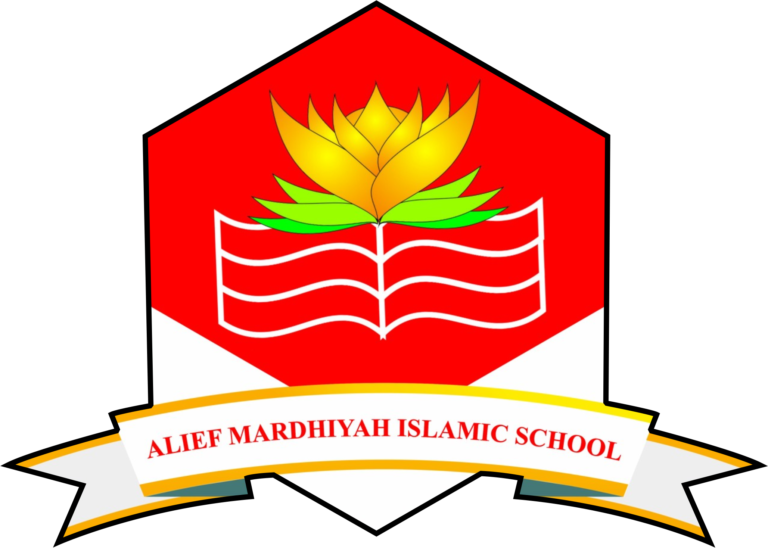 Logo of Alief Mardhiyah Islamic School, featuring the name "Alief Mardhiyah" in a stylized design.