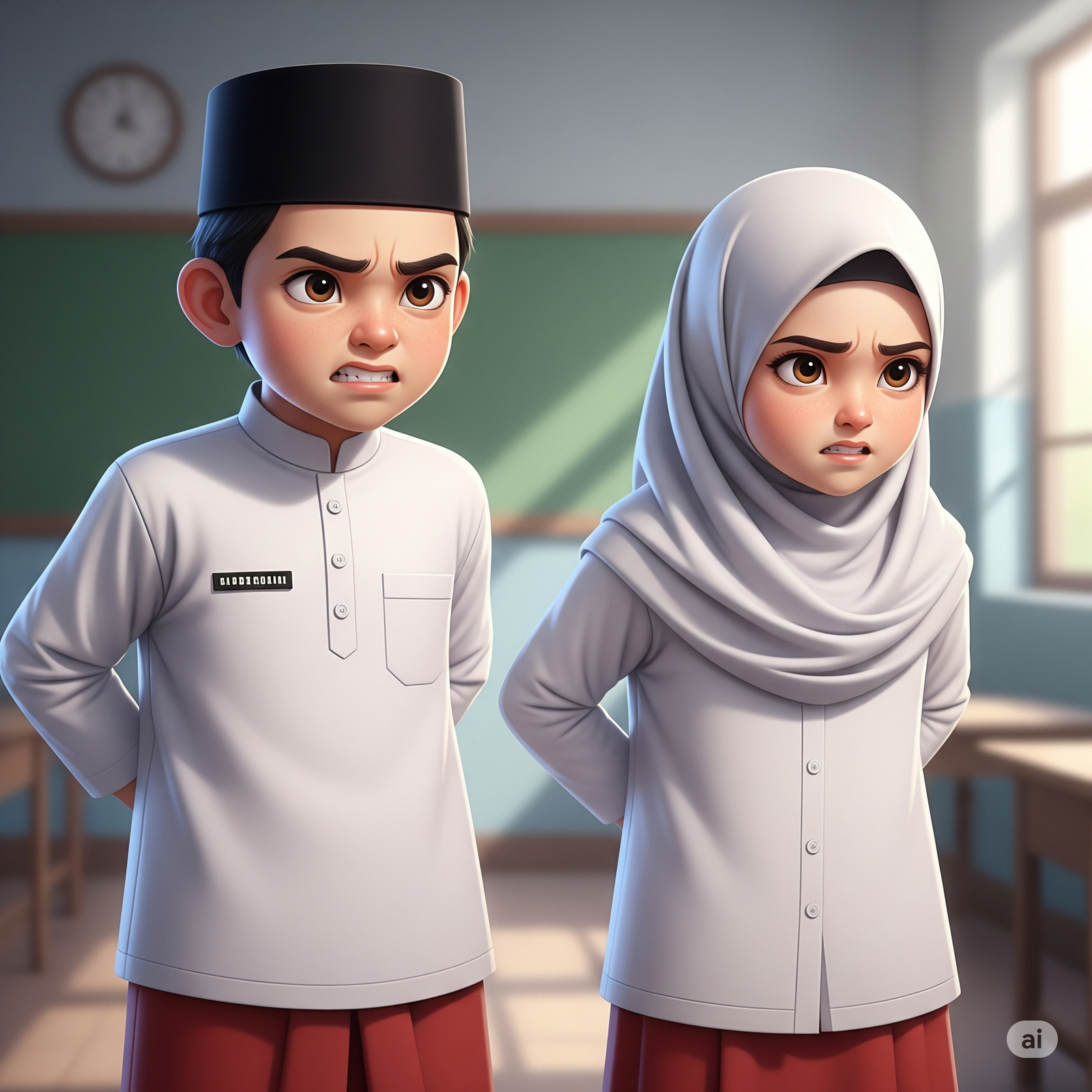 ilustrasi anak menahan marah